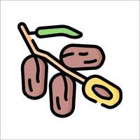 A branch with nuts and leaves on it vector
