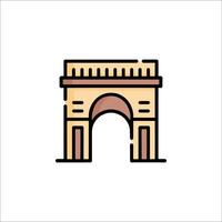 The arc de triomphe icon in a flat style vector