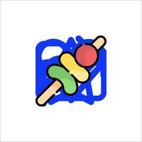 A colorful stick with a fruit on it vector