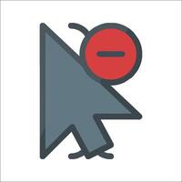 A mouse cursor with a red dot on it vector