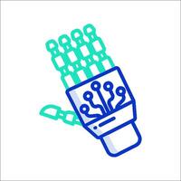 A robot hand with a circuit board inside it vector