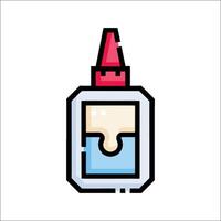A bottle of glue with a red cap on it vector
