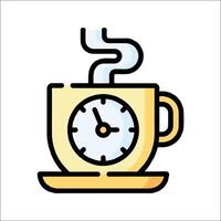 Coffee cup with clock icon vector