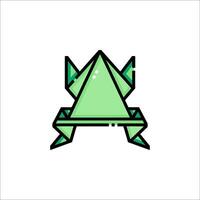 A green frog with a triangle on it vector