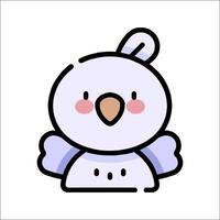 A cute little bird with a pink nose and a pink bow vector