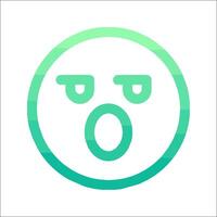 A green and blue icon with a face on it vector