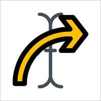 A yellow arrow pointing to the right vector