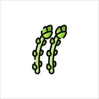 A drawing of two green sprouts on a white background vector