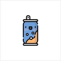 A soda can icon with a blue face and a smile vector
