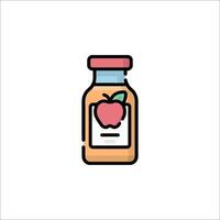 A jar of apple juice with an apple inside vector
