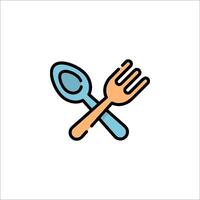 Fork and spoon icon illustration vector