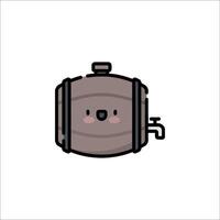 A cartoon barrel with a face on it vector