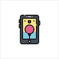 A phone with a balloon on it vector