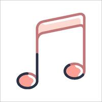 A music note icon with a pink background vector