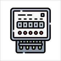 A black and white image of a control panel vector