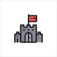A castle with a flag on top of it vector