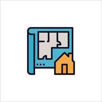 A house and a map icon vector