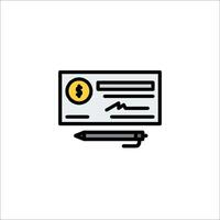 A check with a pen and a dollar sign vector