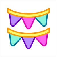 Two colorful bunting flags on a white background vector