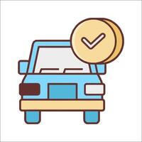 Car with check mark and a check mark icon illustration vector