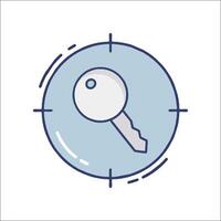Key icon in a circle with a target on it vector