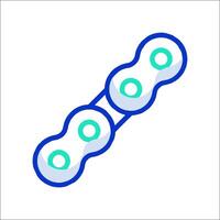 A blue and green line icon of a chain vector