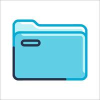 A blue folder icon on a white background vector