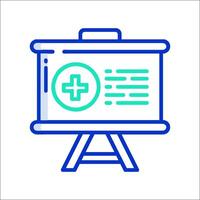A presentation board with a cross on it vector