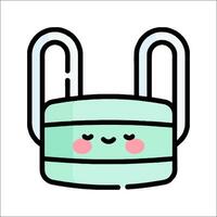 A cute green lock with a smiley face vector