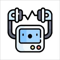 A robot with headphones on its head vector