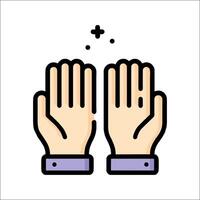 Two hands clapping icon on white background vector
