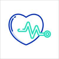 Heartbeat icon with a heartbeat line vector