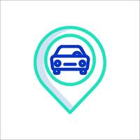 Car icon on a map pointer vector