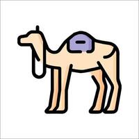 A camel with a saddle on its back vector