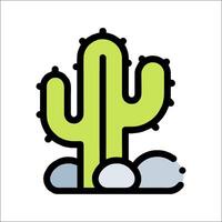 A cactus icon on a white background vector