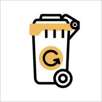 A garbage can with the letter g on it vector