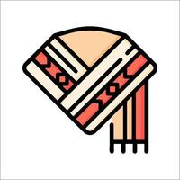 A scarf with a red and white pattern vector