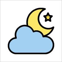 A cloud with a moon and star on it vector