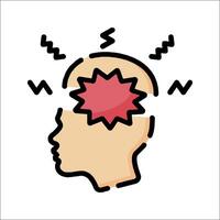 A person's head with a red star on it vector