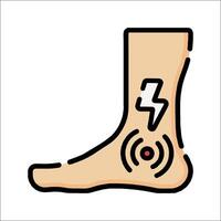 A cartoon foot with a lightning bolt on it vector