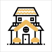 A house with a roof and a window vector