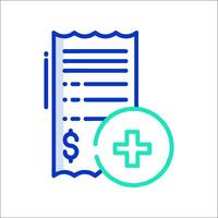 A receipt and a plus icon vector