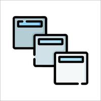 A line icon of three files on a white background vector