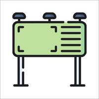 A green sign with three lights on top vector