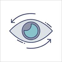 An eye icon with arrows pointing to it vector