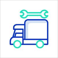 A truck with a wrench on top of it vector