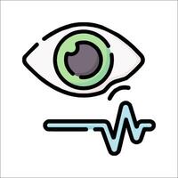 An eye with a heartbeat line and a heartbeat icon vector