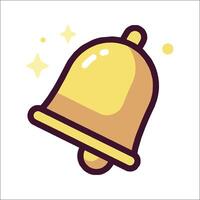 A yellow bell icon on a white background vector