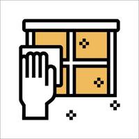A hand is holding a box with a window vector