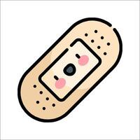 A bandage with a face on it vector
